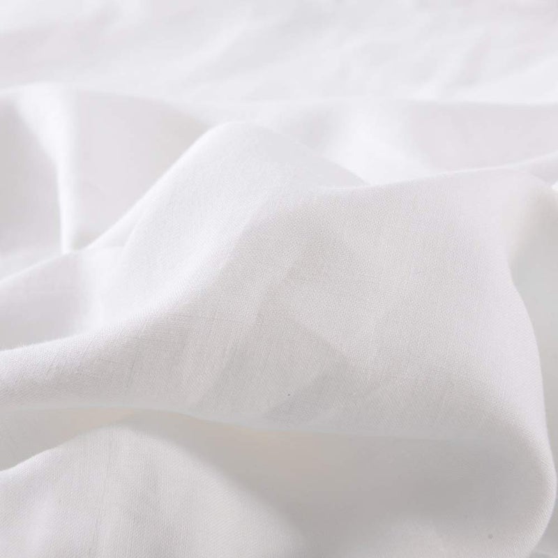 meadow park Stone Washed French Linen European Pillow Shams, Set of 2 Pieces, 26 inches x 26 inches Square Euro Sham, Super Soft, 1 inches Flange, White Color - Image 3